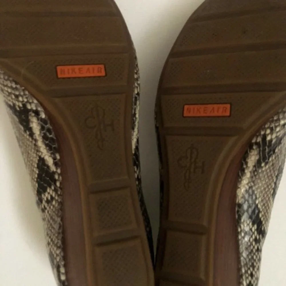 Cole Haan Womens Leather Shoes 8aa Snakeskin Wedge